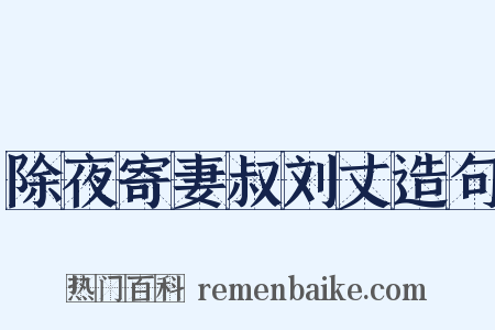 除夜寄妻叔刘丈造句是什么意思的图片